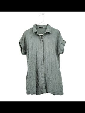 Abercrombie & Fitch Crinkled Tunic in Sage